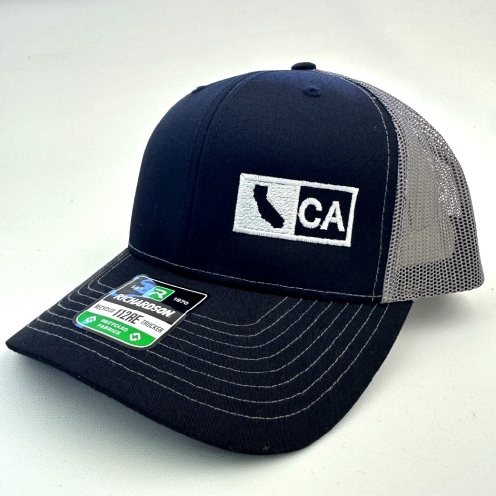 California State Richardson 112 Trucker Cap Hat Mesh Snapback Black & Gray